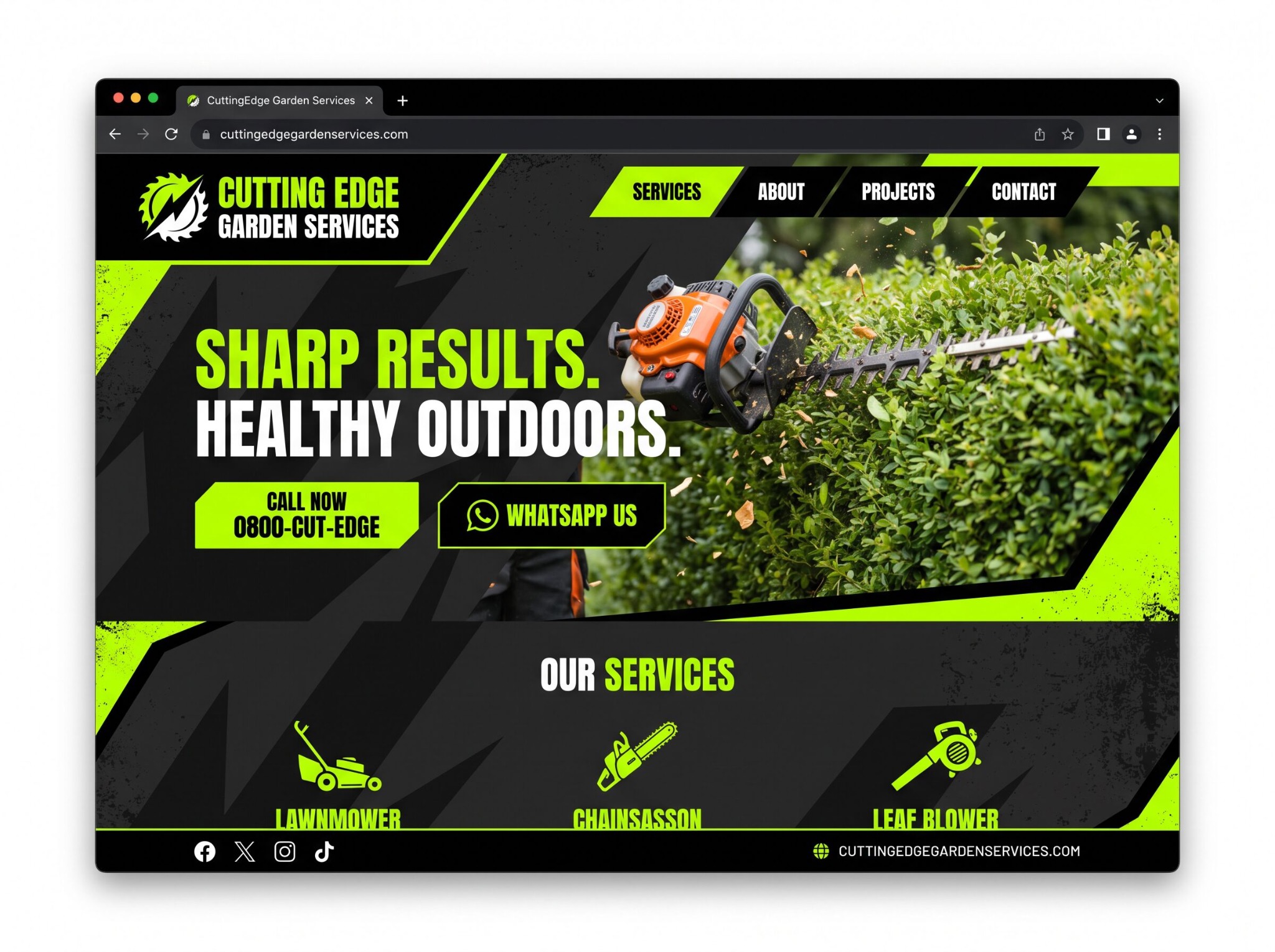 Garden services website example